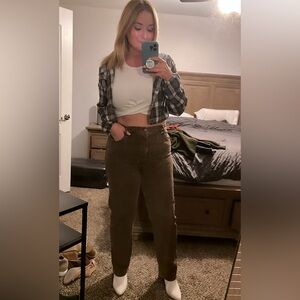 Brown 90s straight A&F jeans